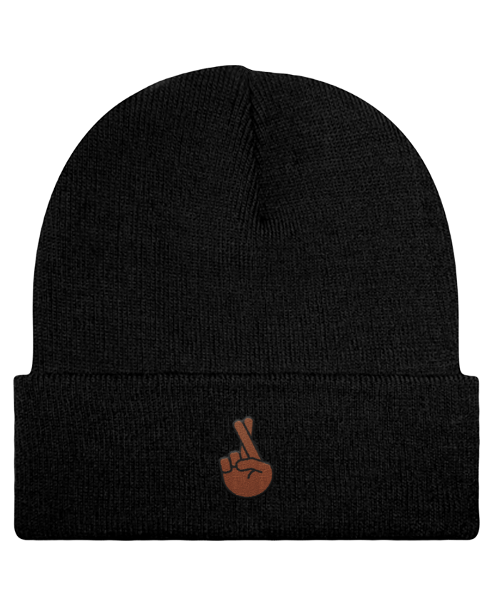 Bonnet à revers Doigts croisés black par tunetoo
