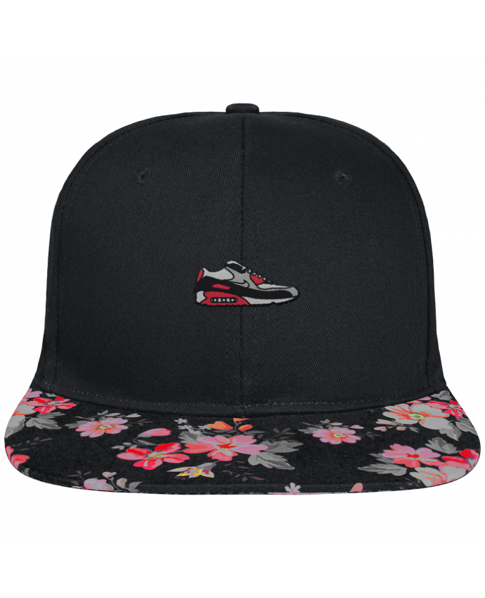 Snapback faded floral Air max brodé et visière à motifs 100% polyester et toile coton