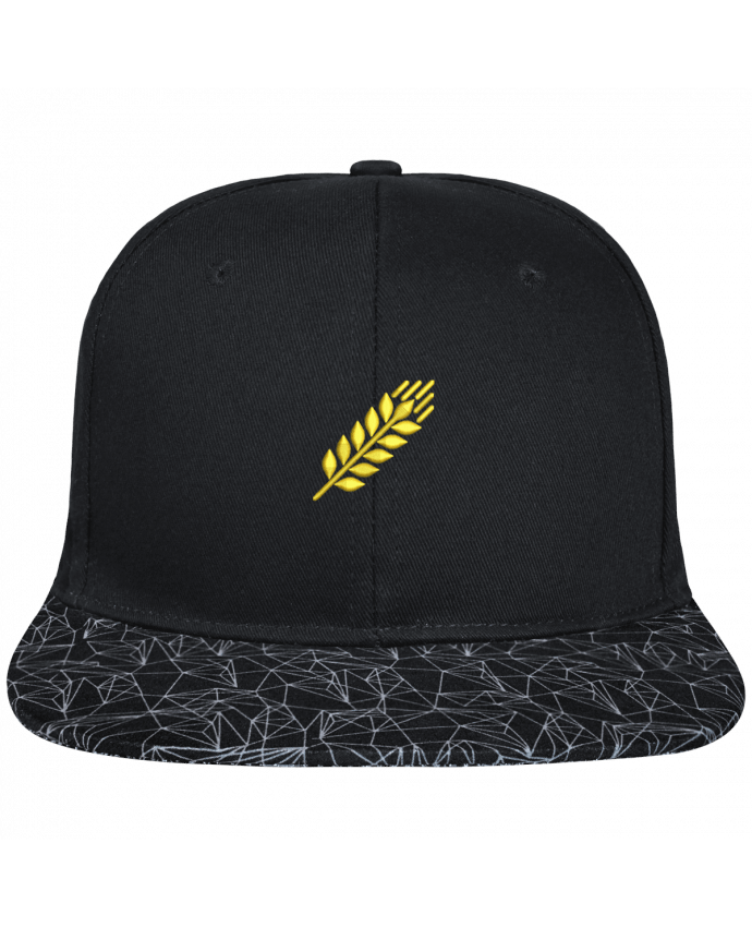 Gorra Snapback Visera Diseño Geométrico Negro Blé brodé avec toile noire 100% coton et visière imprimée 100% po