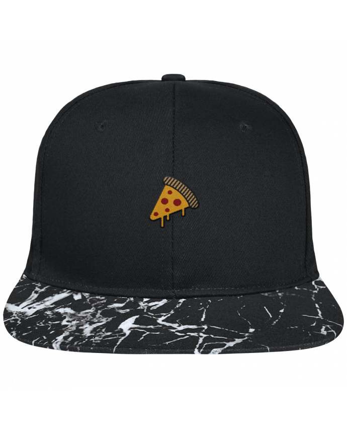 Gorra Snapback Visera Mineral negro Pizza slice brodé avec toile noire 100% coton et visière imprimée mo