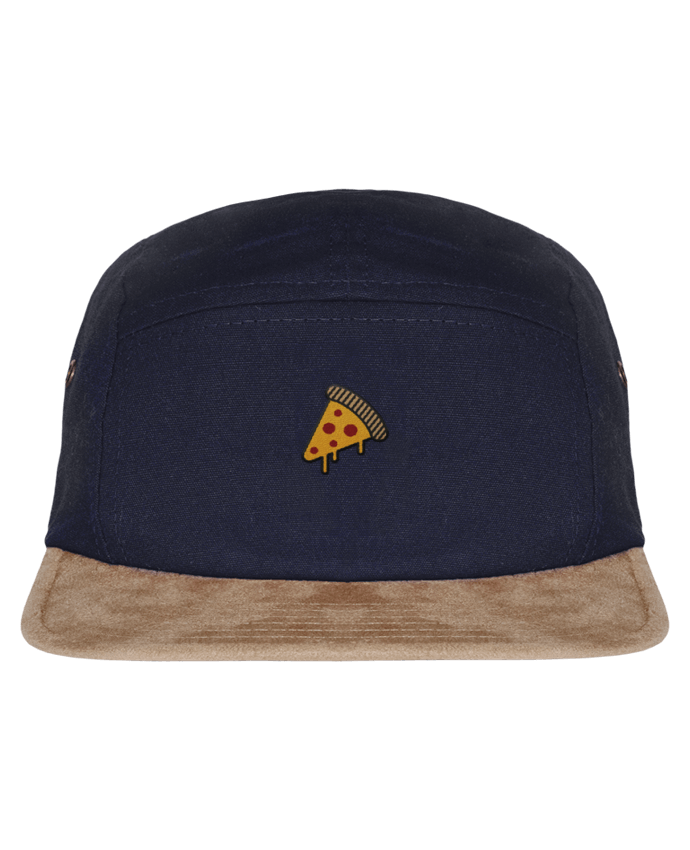 5 Panel Cap suede effect visor Pizza slice by tunetoo