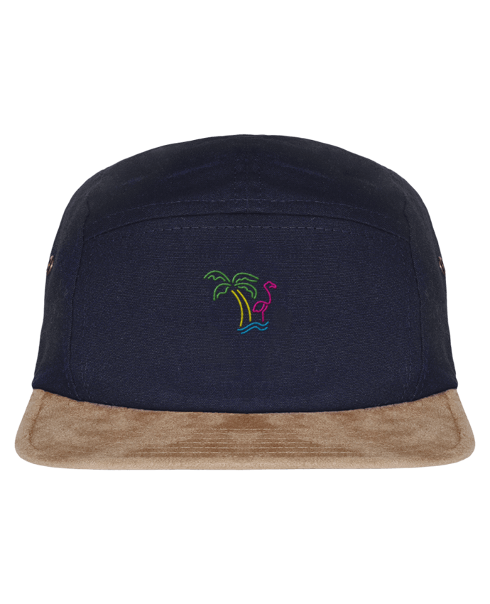 5 Panel Cap suede effect visor Island Flamingo by tunetoo