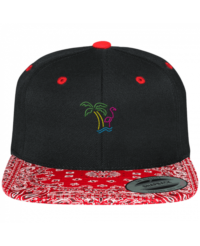 Casquette Snapback à imprimé brodé Island Flamingo par tunetoo