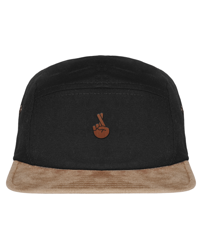 5 Panel Cap suede effect visor Doigts croisés black by tunetoo