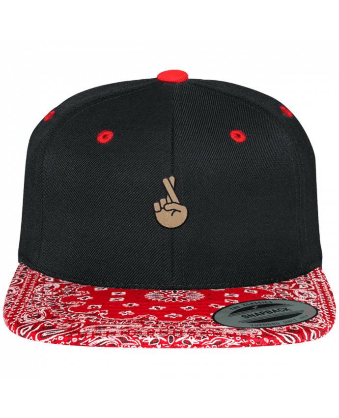 Snapback Cap pattern Doigts croisés white by tunetoo