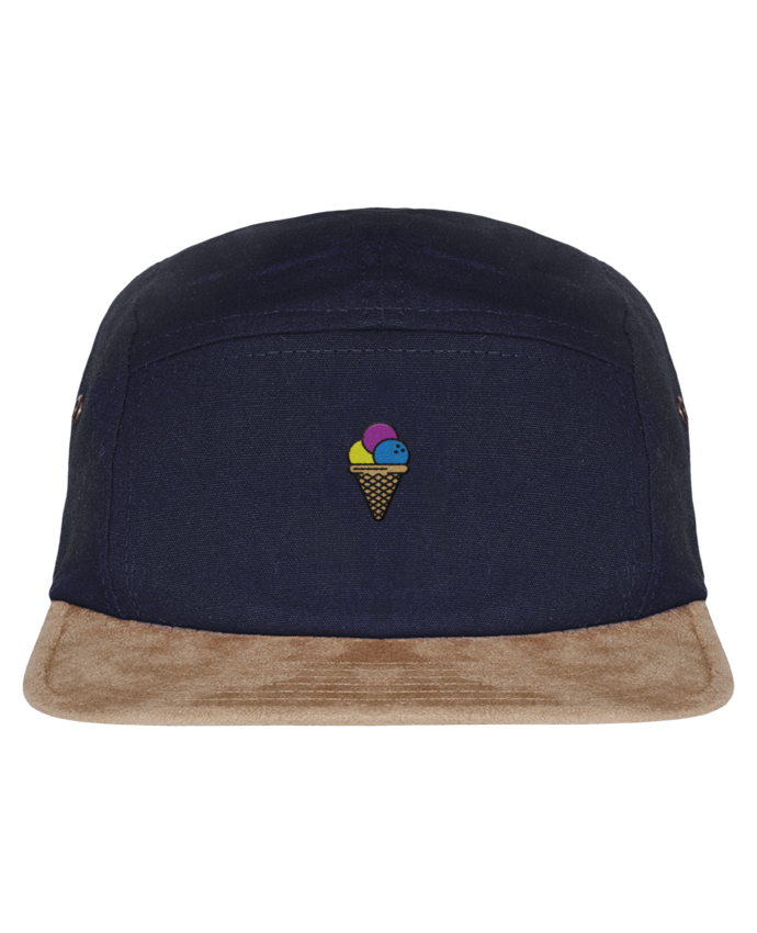 5 Panel Cap suede effect visor Ice cream by tunetoo