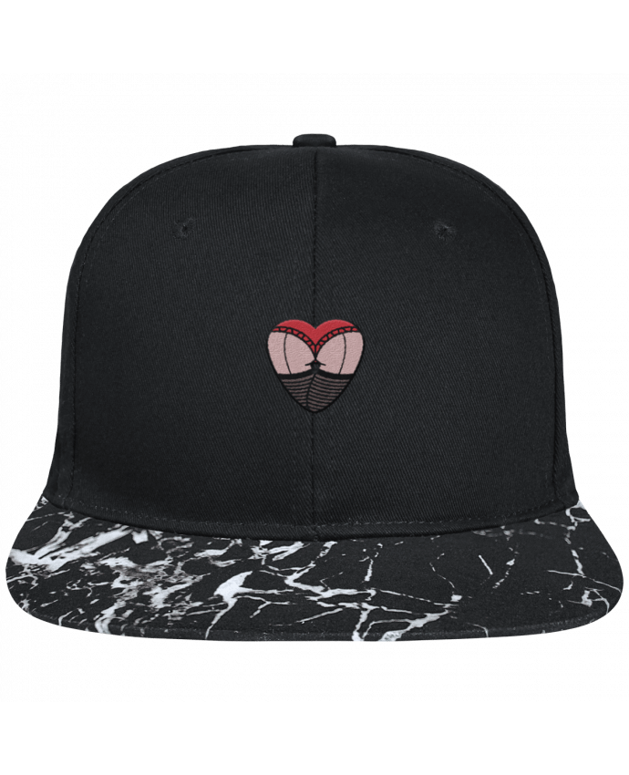 Snapback Cap visor black mineral pattern Fesses dentelle brodé avec toile noire 100% coton et visière imprimé