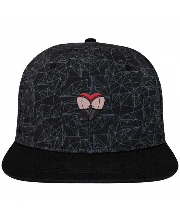 Gorra Snapback Corona Diseño Geométrico Fesses dentelle brodé avec toile imprimée et visière noire