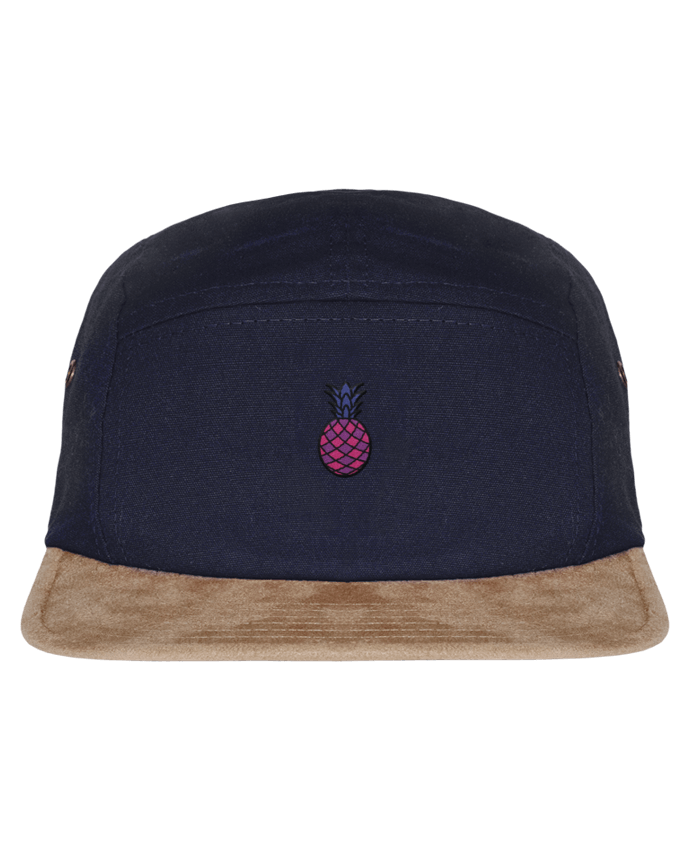 5 Panel Cap suede effect visor Ananas violet by tunetoo