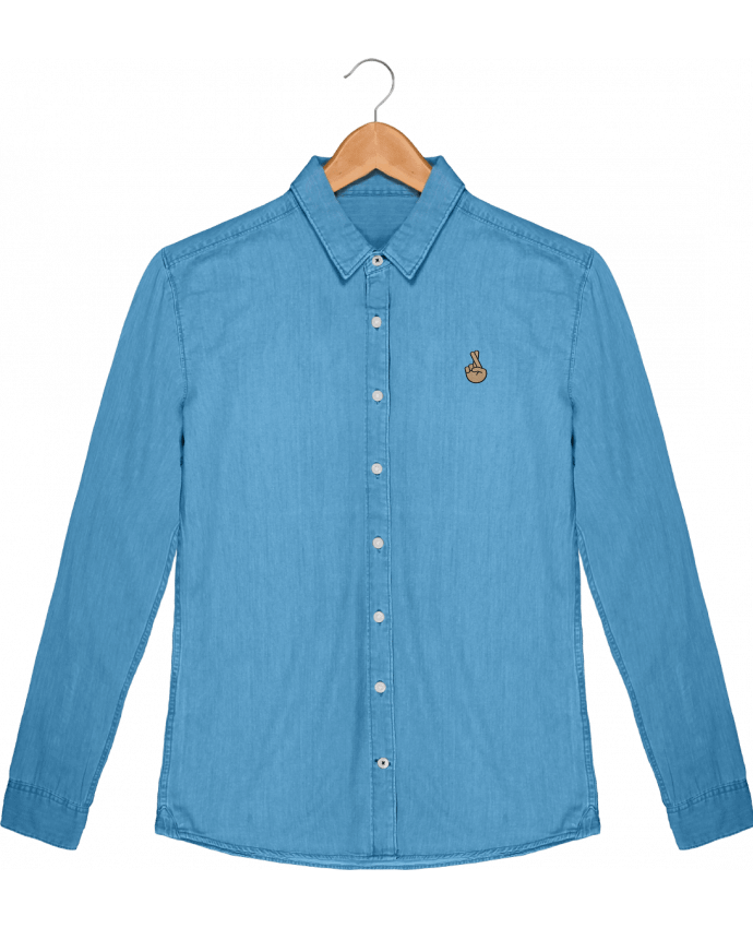 Camisa Hombre Stanley Inspiración Vaquero Doigts croisés white por tunetoo