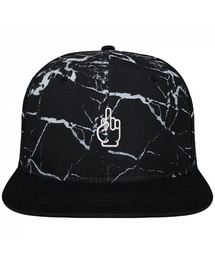 Snapback Cap black mineral Crown pattern Fuck brodé et toile imprimée motif minéral noir et blanc