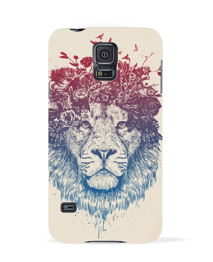 Case 3D Samsung Galaxy S5 Floral lion III by Balàzs Solti