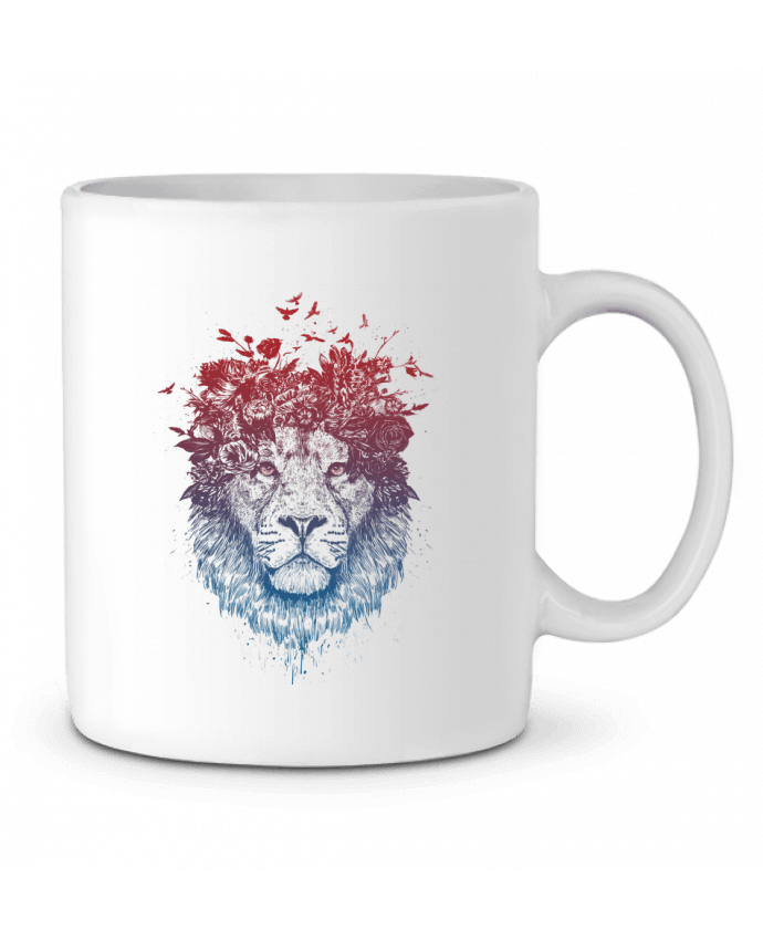 Ceramic Mug Floral lion III by Balàzs Solti