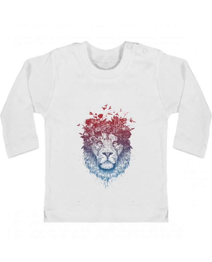 Baby T-shirt with press-studs long sleeve Floral lion III manches longues du designer Balàzs Solti