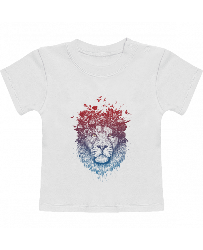 T-shirt bébé Floral lion III manches courtes du designer Balàzs Solti