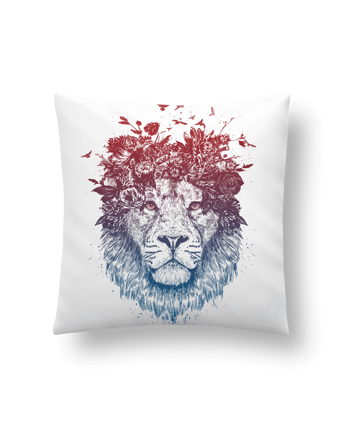 Cushion synthetic soft 45 x 45 cm Floral lion III by Balàzs Solti