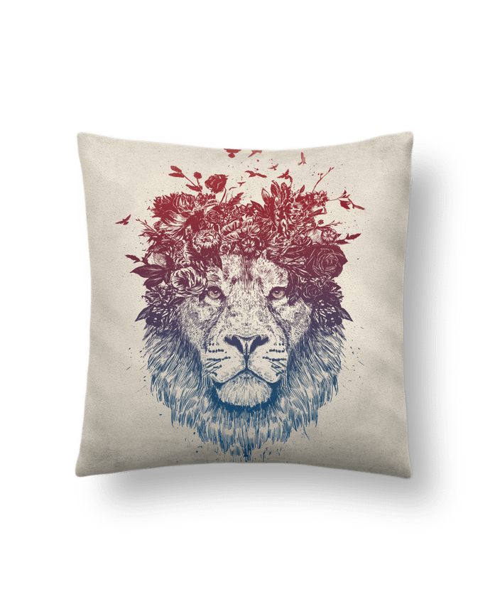 Cushion suede touch 45 x 45 cm Floral lion III by Balàzs Solti
