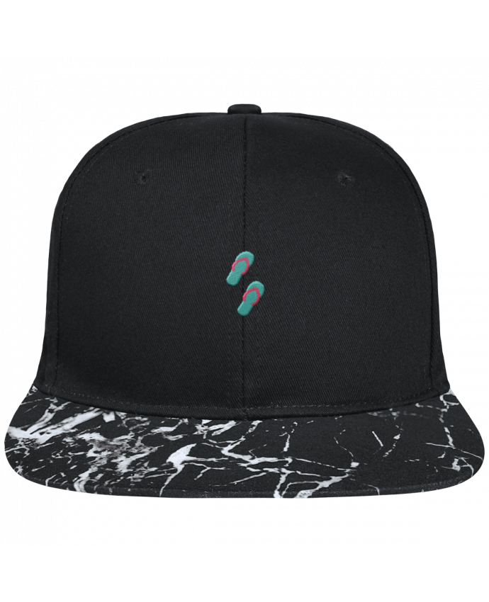 Gorra Snapback Visera Mineral negro Tongues brodé avec toile noire 100% coton et visière imprimée motif 