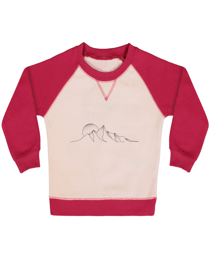 Sweatshirt Baby crew-neck sleeves contrast raglan mountain draw by /wait-design
