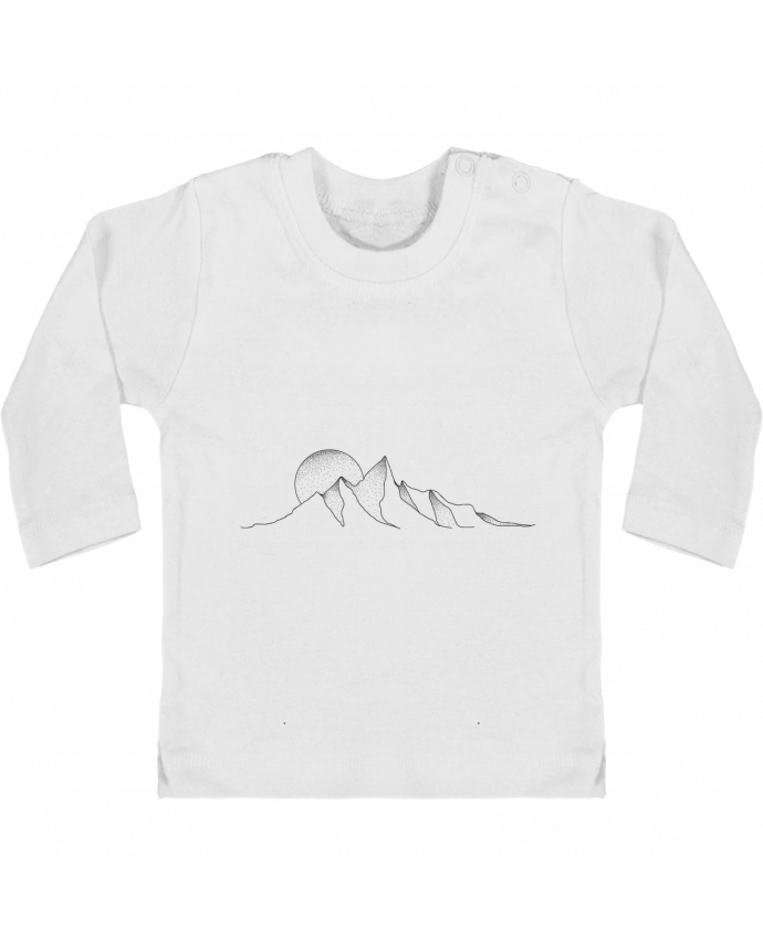 Camiseta Bebé Manga Larga con Botones  mountain draw manches longues du designer /wait-design