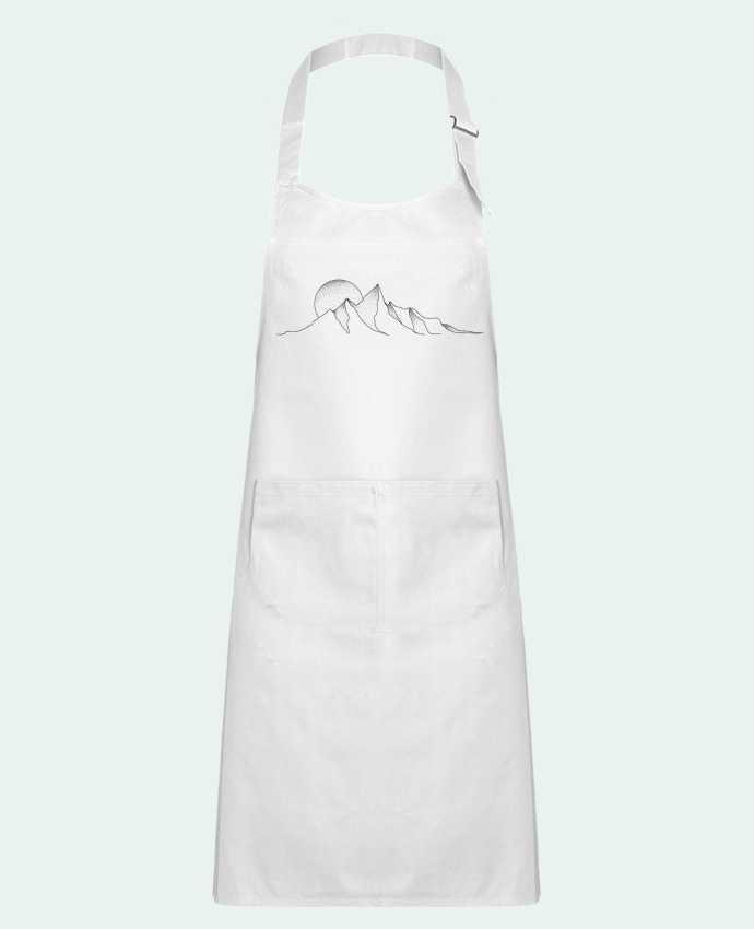 Kids chef pocket apron mountain draw by /wait-design