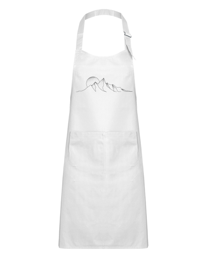 Kids chef pocket apron mountain draw by /wait-design