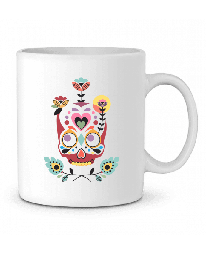 Taza Cerámica Calavera fleurie por Tête Au Carré