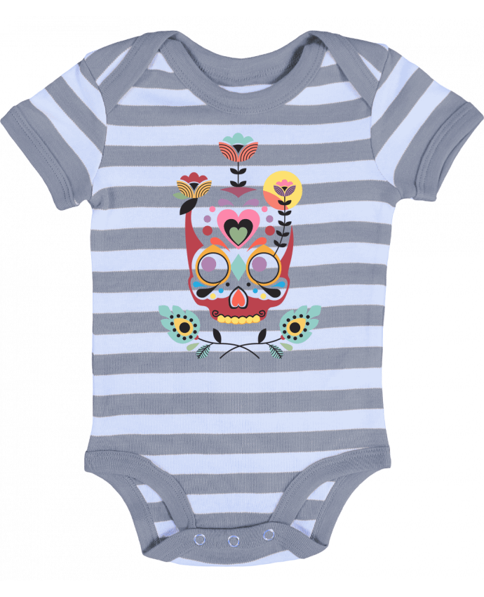 Baby Body striped Calavera fleurie - Tête Au Carré