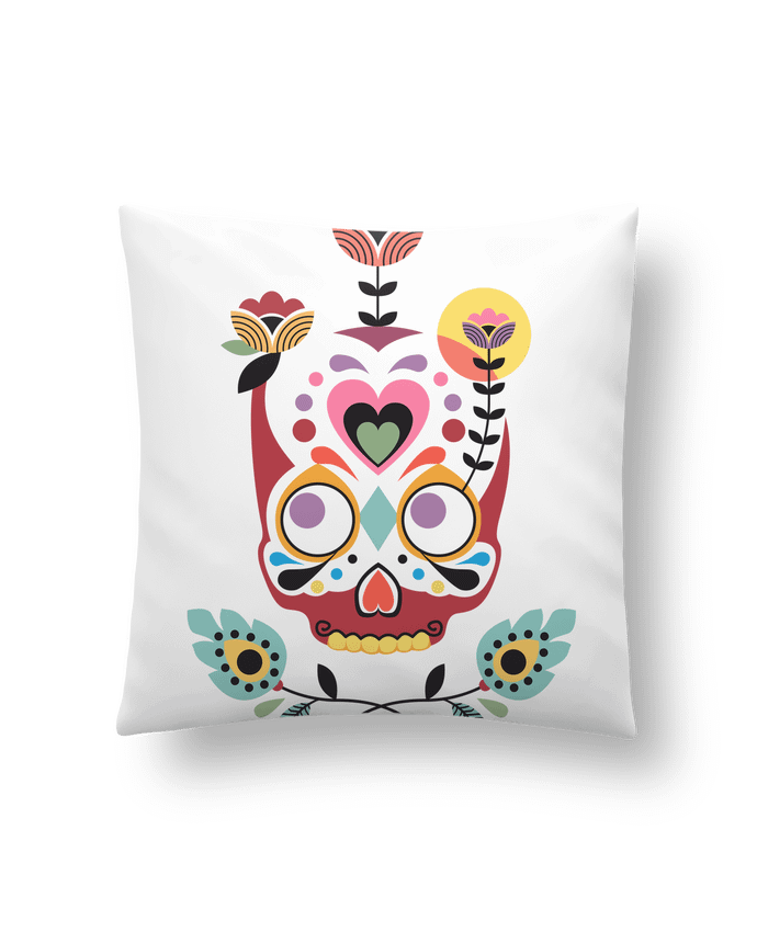 Coussin Calavera fleurie par Tête Au Carré