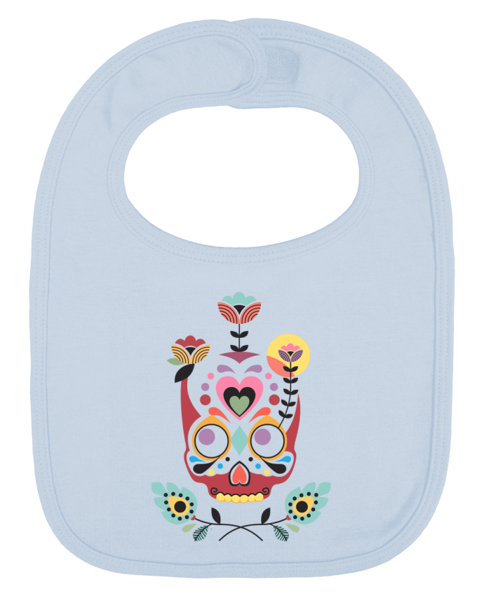 Bavoir bébé uni Calavera fleurie par Tête Au Carré