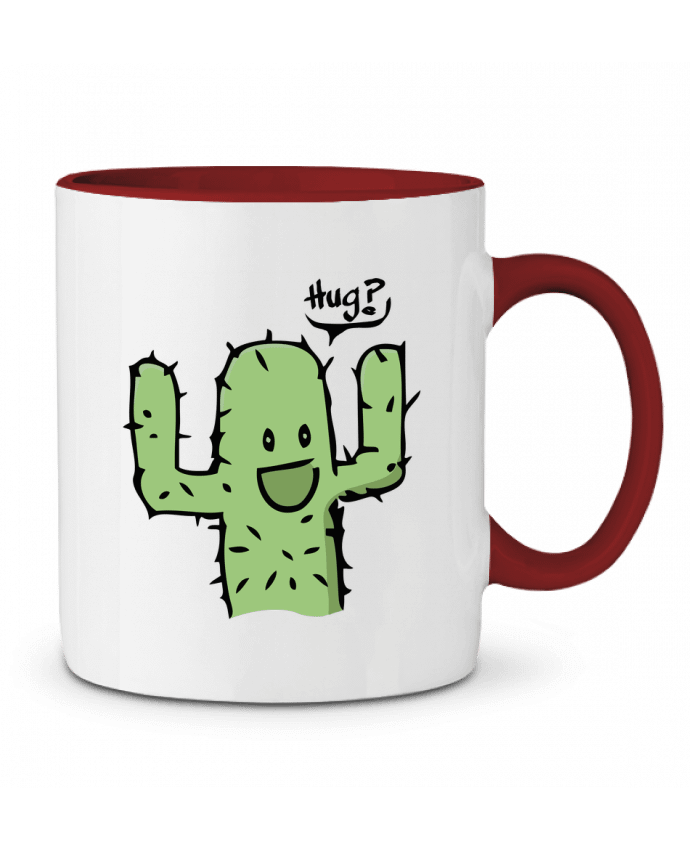 Mug bicolore cactus calin gratuit Tête Au Carré