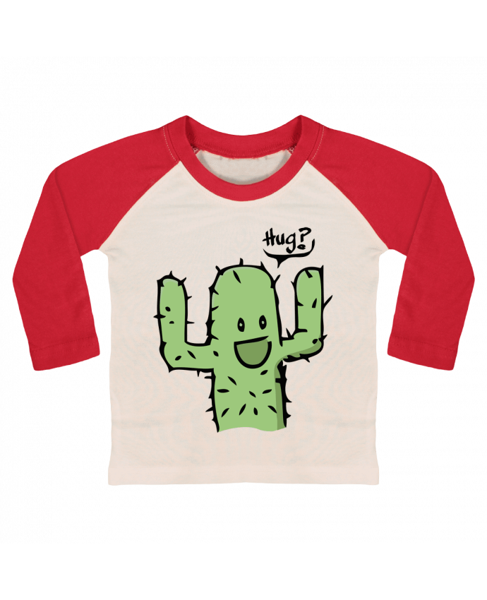 Tee-shirt Bébé Baseball ML cactus calin gratuit par Tête Au Carré