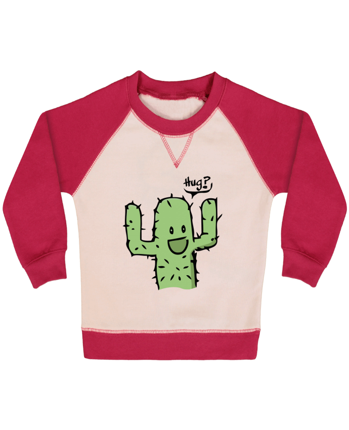 Sweatshirt Baby crew-neck sleeves contrast raglan cactus calin gratuit by Tête Au Carré