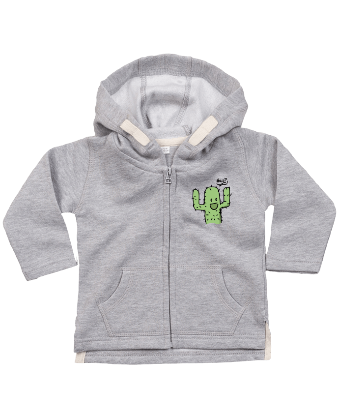 Sweat à capuche bébé zippé cactus calin gratuit par Tête Au Carré