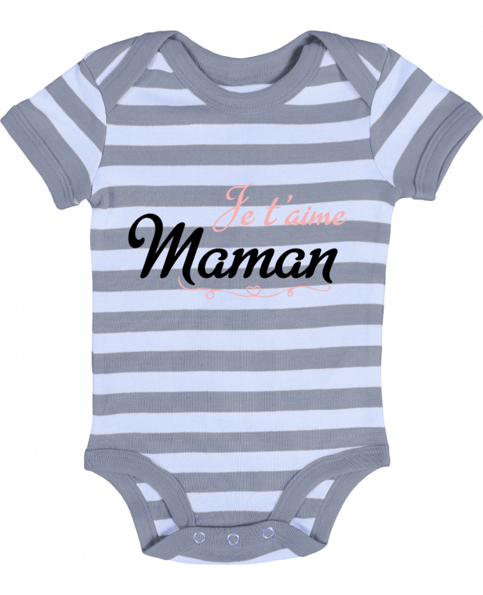 Baby Body striped Je t'aime Maman - tunetoo