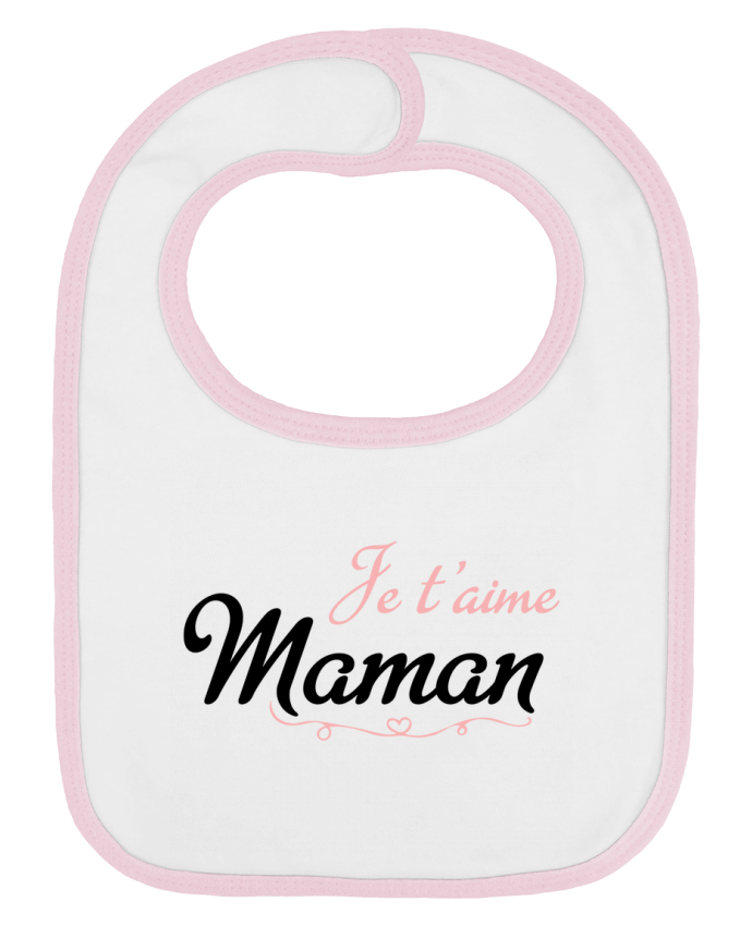 Baby Bib plain and contrast Je t'aime Maman by tunetoo