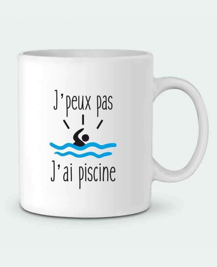 Ceramic Mug J'peux pas j'ai piscine by Benichan