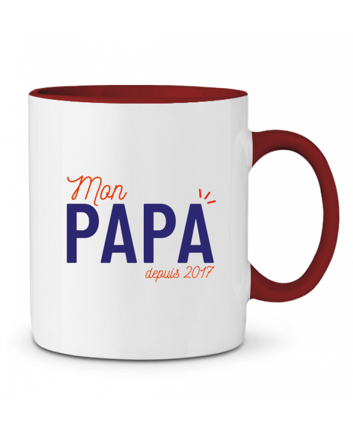Mug bicolore Mon papa depuis 2017 arsen