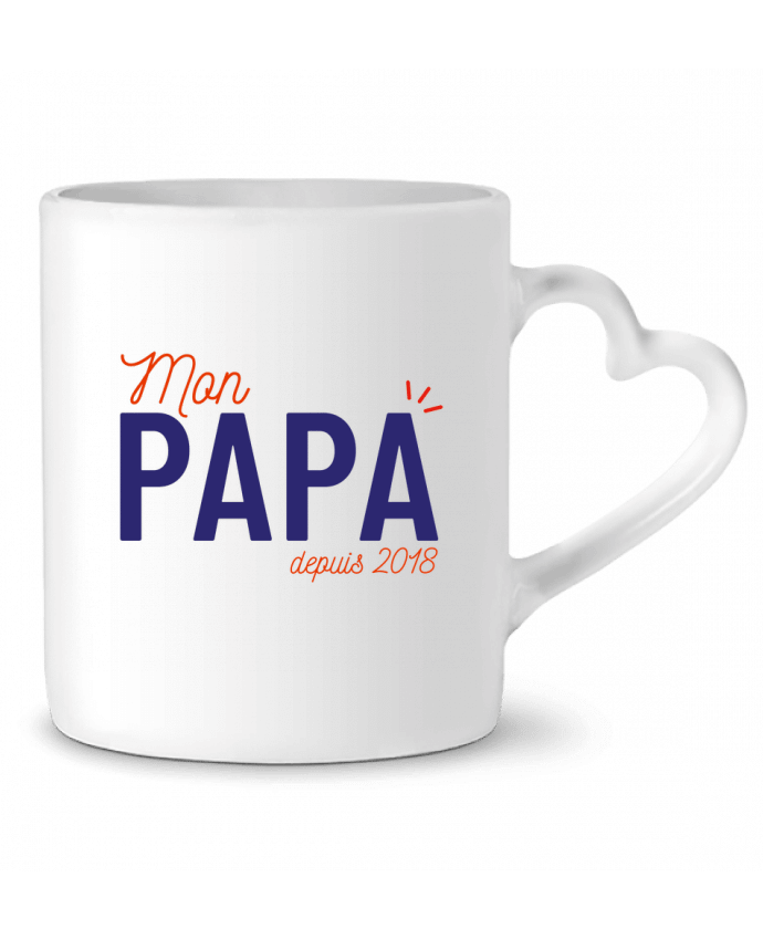 Mug coeur Mon papa depuis 2018 par arsen
