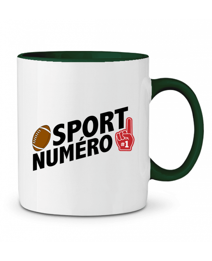 Mug bicolore Sport numéro 1 Rugby tunetoo