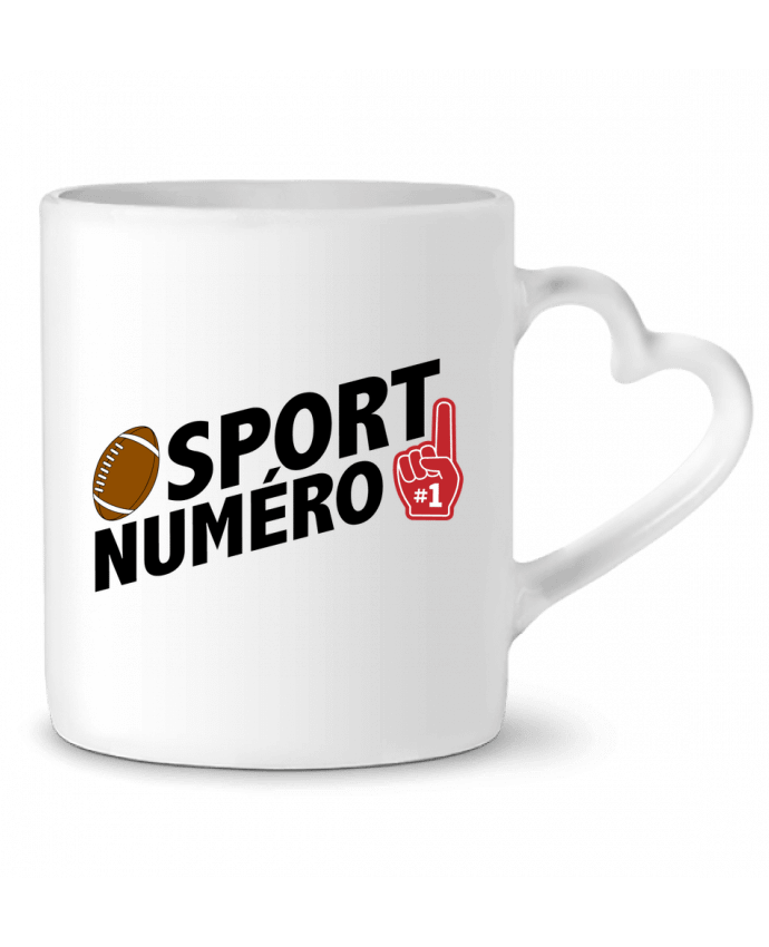 Taza Corazón Sport numéro 1 Rugby por tunetoo