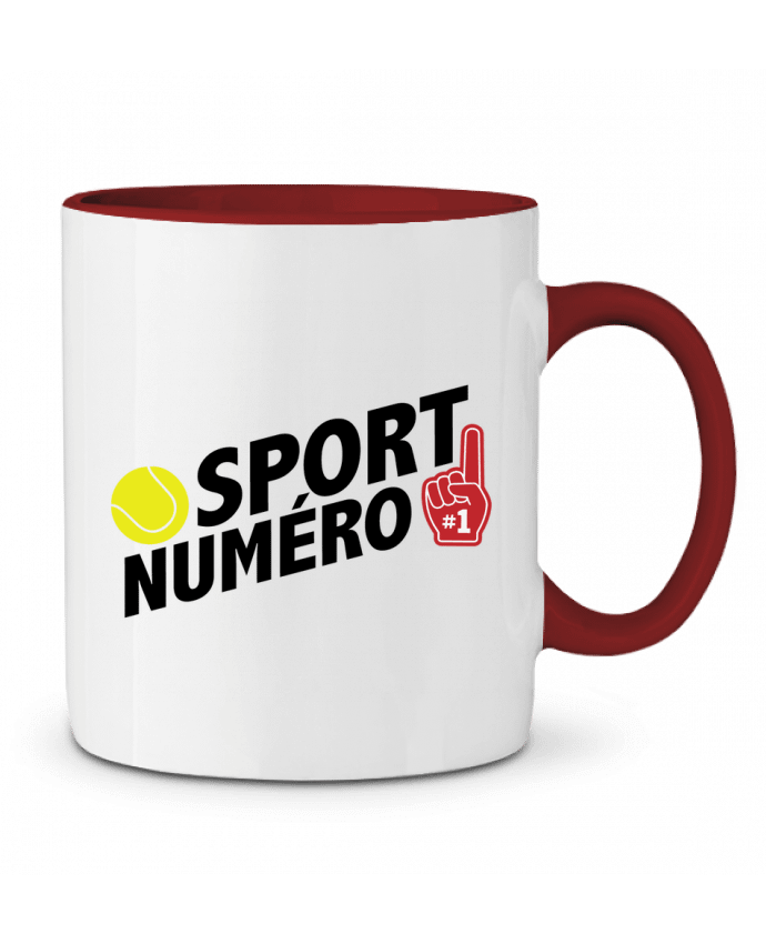 Mug bicolore Sport numéro 1 tennis tunetoo