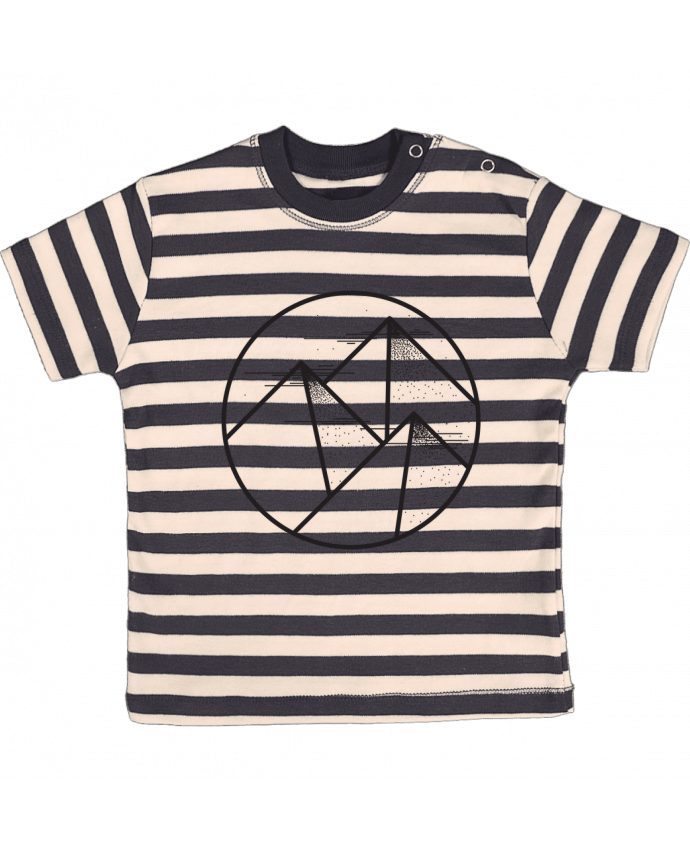T-shirt baby with stripes montagne - graphique by /wait-design