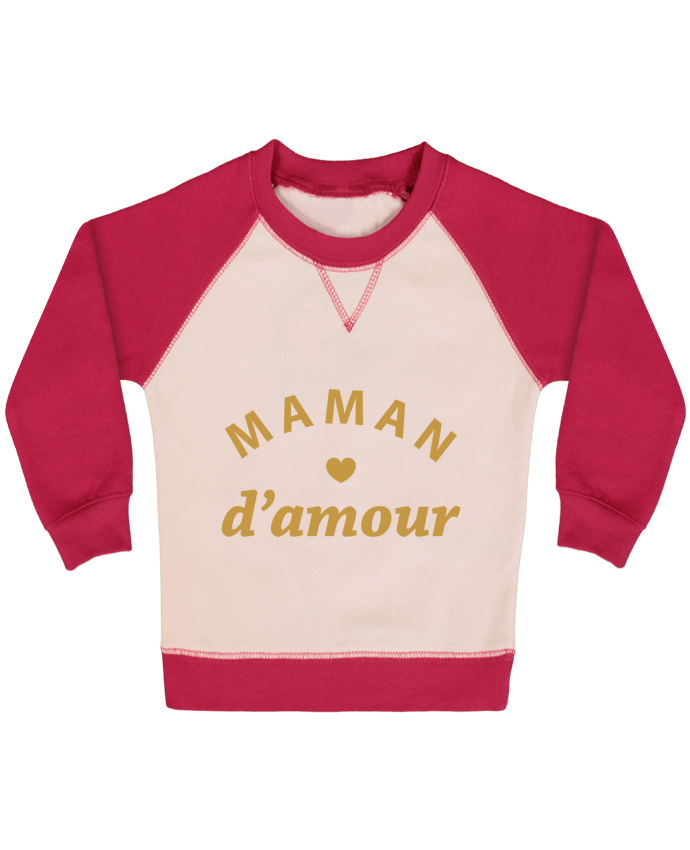 Sweat bébé manches contrastée Maman d'amour par arsen