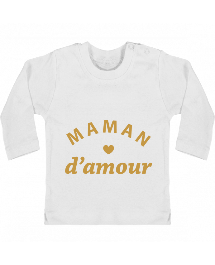 Baby T-shirt with press-studs long sleeve Maman d'amour manches longues du designer arsen
