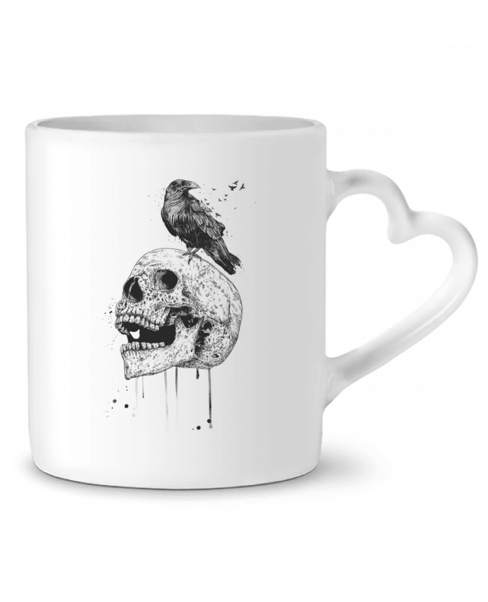 Mug Heart New skull (bw) by Balàzs Solti