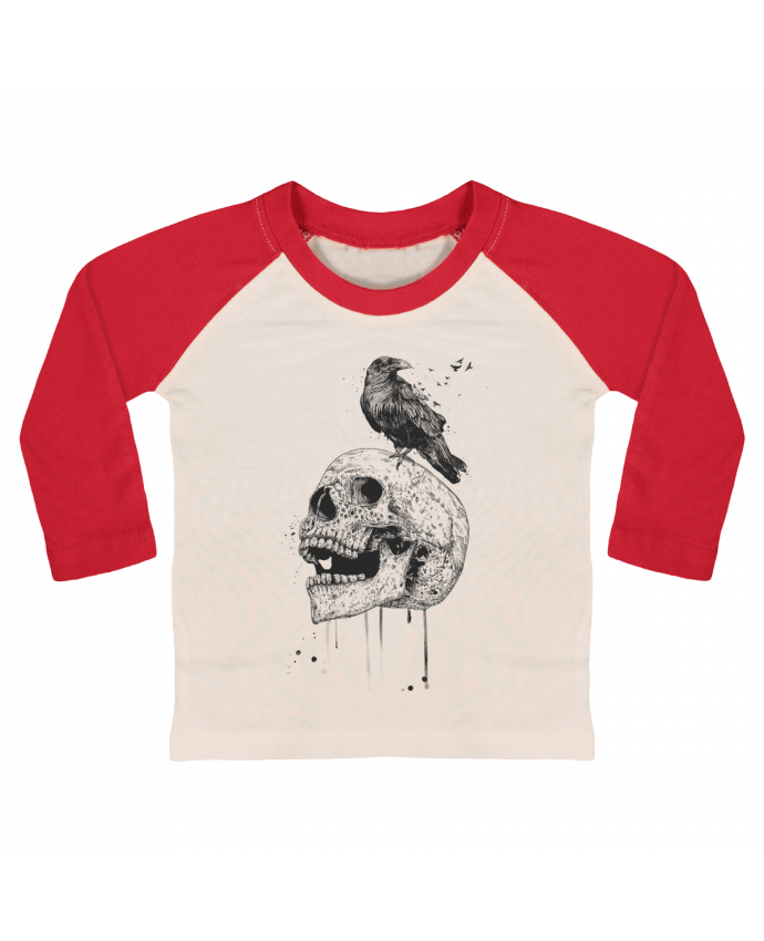 T-shirt baby Baseball long sleeve New skull (bw) by Balàzs Solti