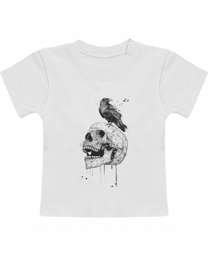 T-Shirt Baby Short Sleeve New skull (bw) manches courtes du designer Balàzs Solti