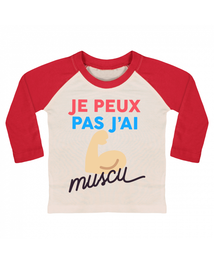 Tee-shirt Bébé Baseball ML je peux pas j'ai muscu par Ruuud