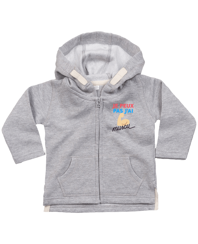 Hoddie with zip for baby je peux pas j'ai muscu by Ruuud